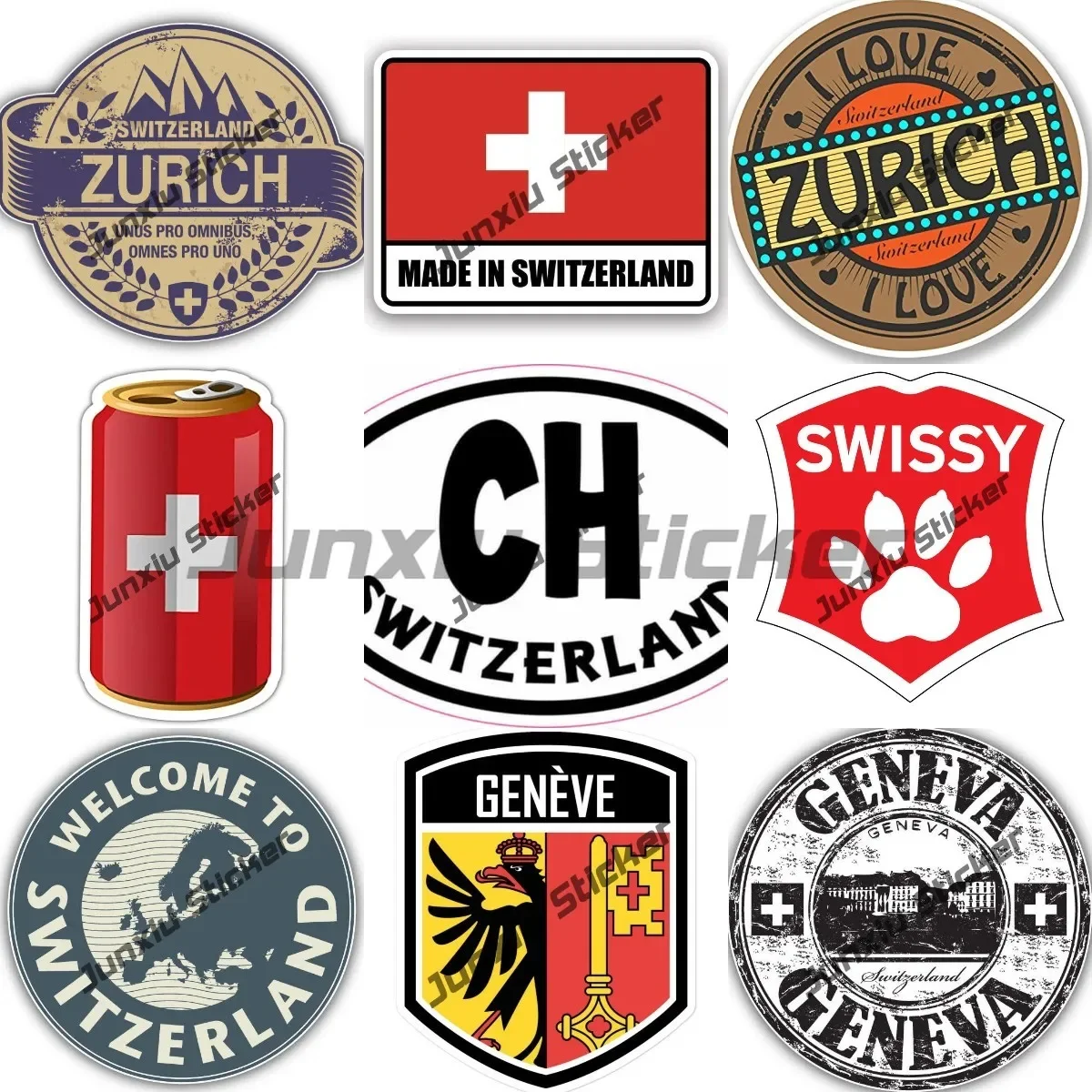 Car Accessories Zurich - Swissy Aufkleber Kreisförmiges Siegel Stempel Emblem