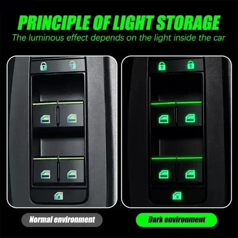 Car Accessories Outside - 1 Set Leuchtende Auto-Knopfaufkleber - Fluoreszierende