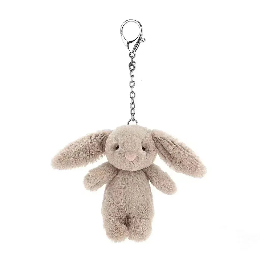 Car Accessories Cute - Niedliche Cartoon-Hasen-Schlüsselanhänger mit Pompon, Trinket-Spielzeug, Mädchen-Taschenanhänger,
