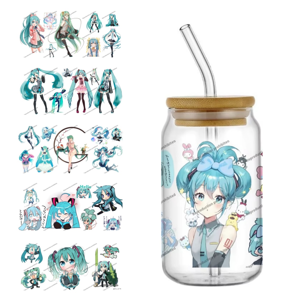 Car Accessories Outside - Hatsune Miku UV DTF Becherummantelung 16oz