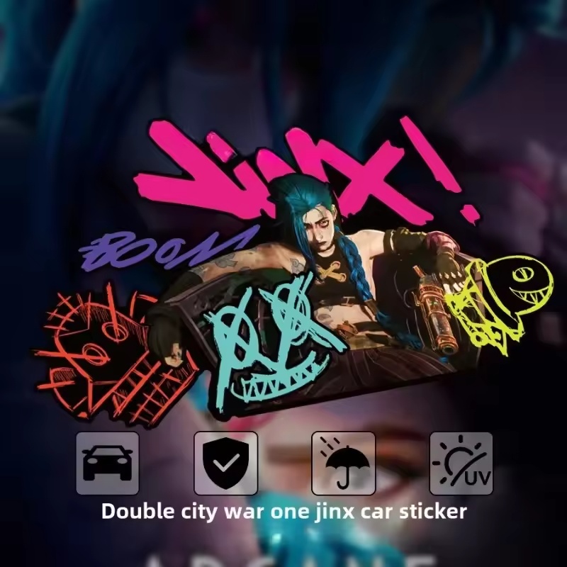 Car Accessories Outside - Arcane Jinx Graffiti Reflektierender Autoaufkleber Elektromotorrad