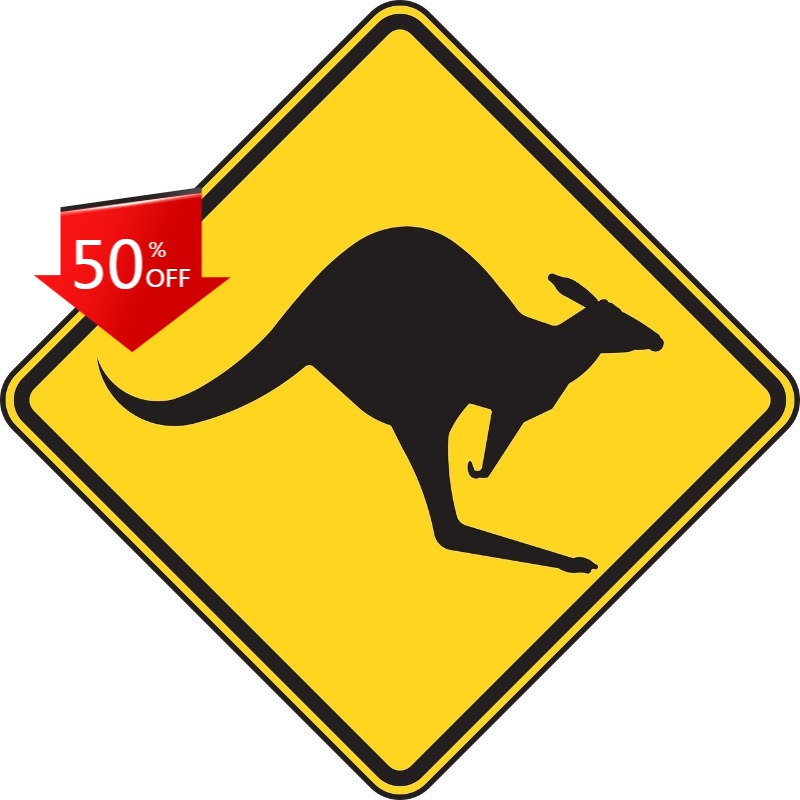 Car Accessories Australia - Känguru-Aufkleber, Kreuzungsschild, Australien, Outback, Tier, Zoo,