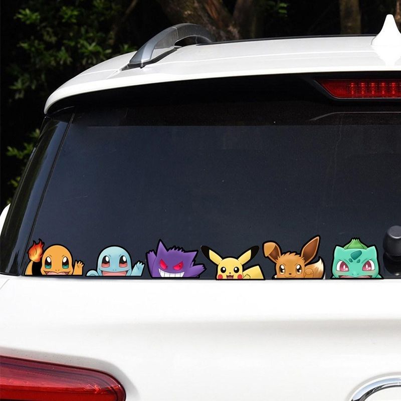 Car Accessories Cute - Pokémon-Autofenster-Aufkleber, Pokémon Gengar-Autoaufkleber für die Heckscheibe,