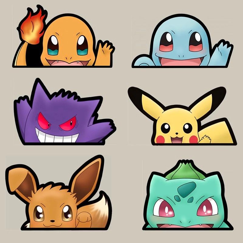Pokémon-Autofenster-Aufkleber, – Car Accessories Cute Bewertung und Preis